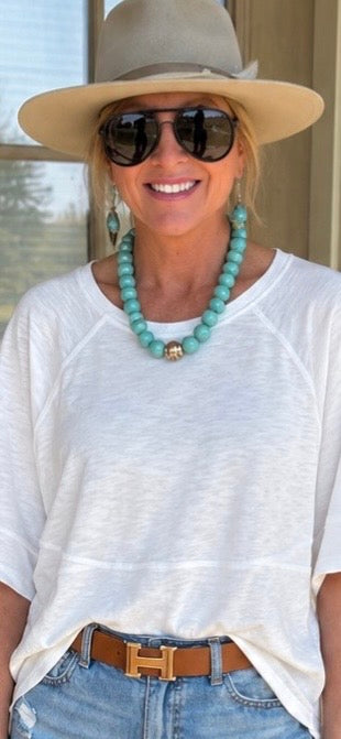 Chunky resin turquoise necklace