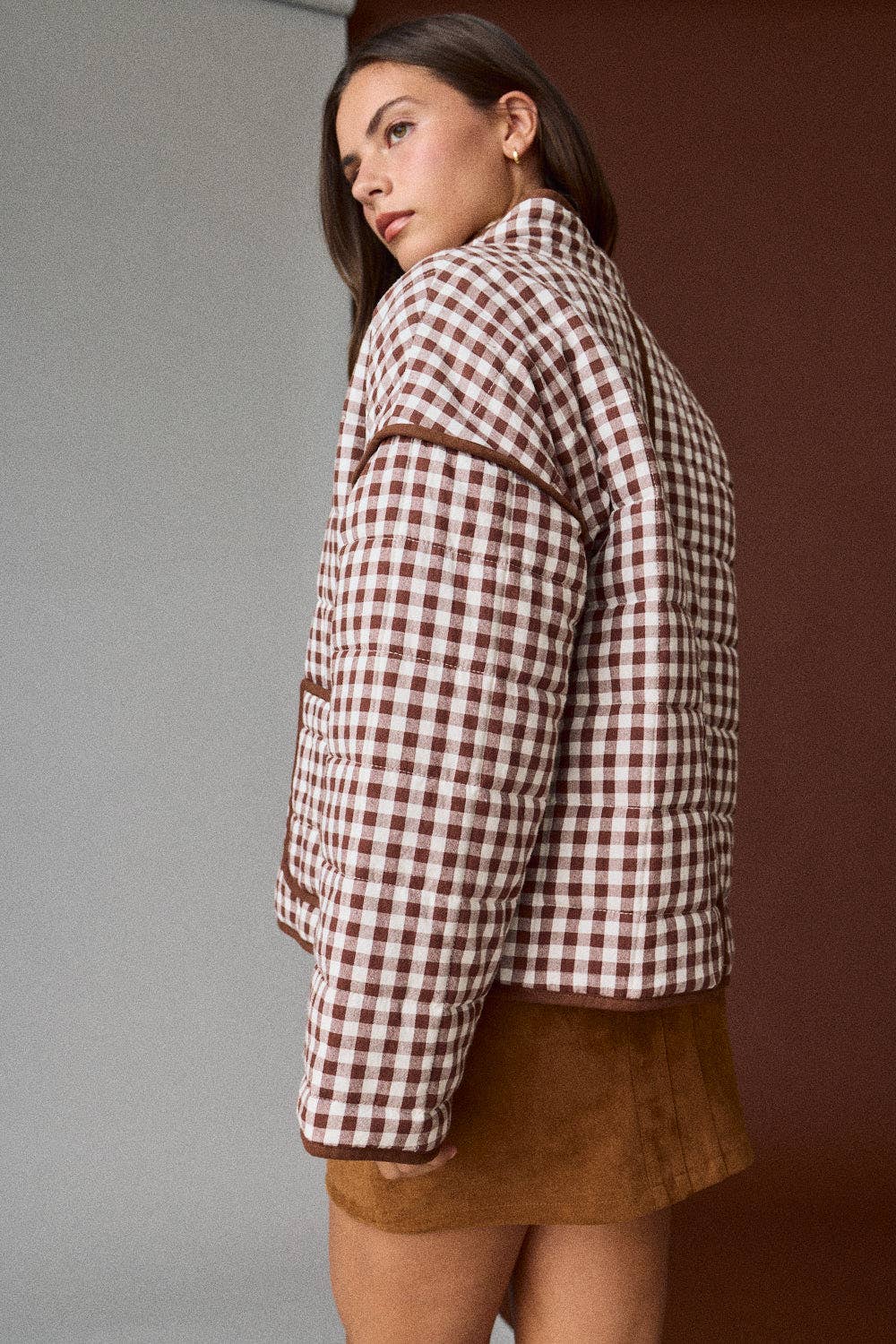 CHB-Gingham Quilted Jacket
