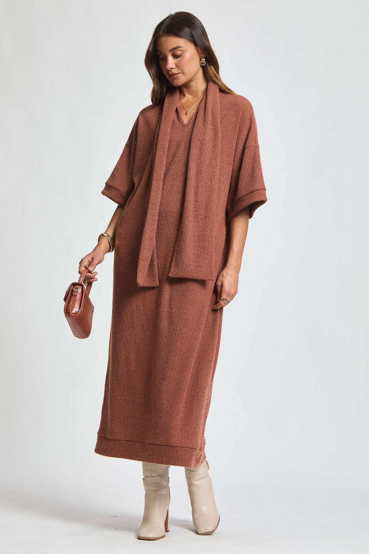 Dear Scarlett - Relaxed Fit Ribbed Maxi Dress
