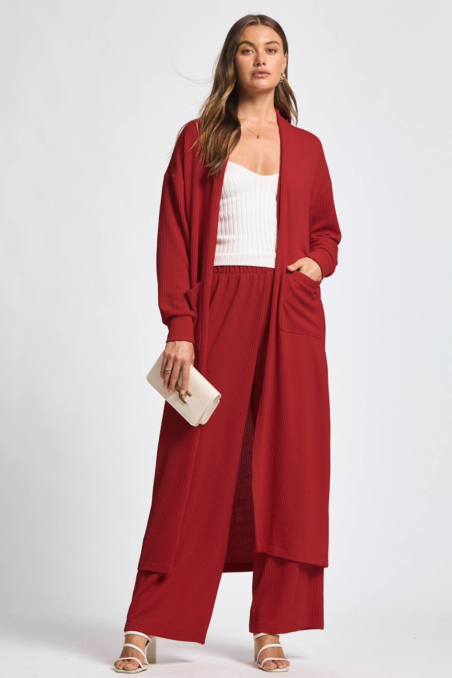Dear Scarlett - Longline Cardigan + Relaxed Pants 2 Piece