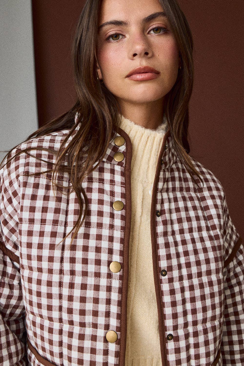 CHB-Gingham Quilted Jacket