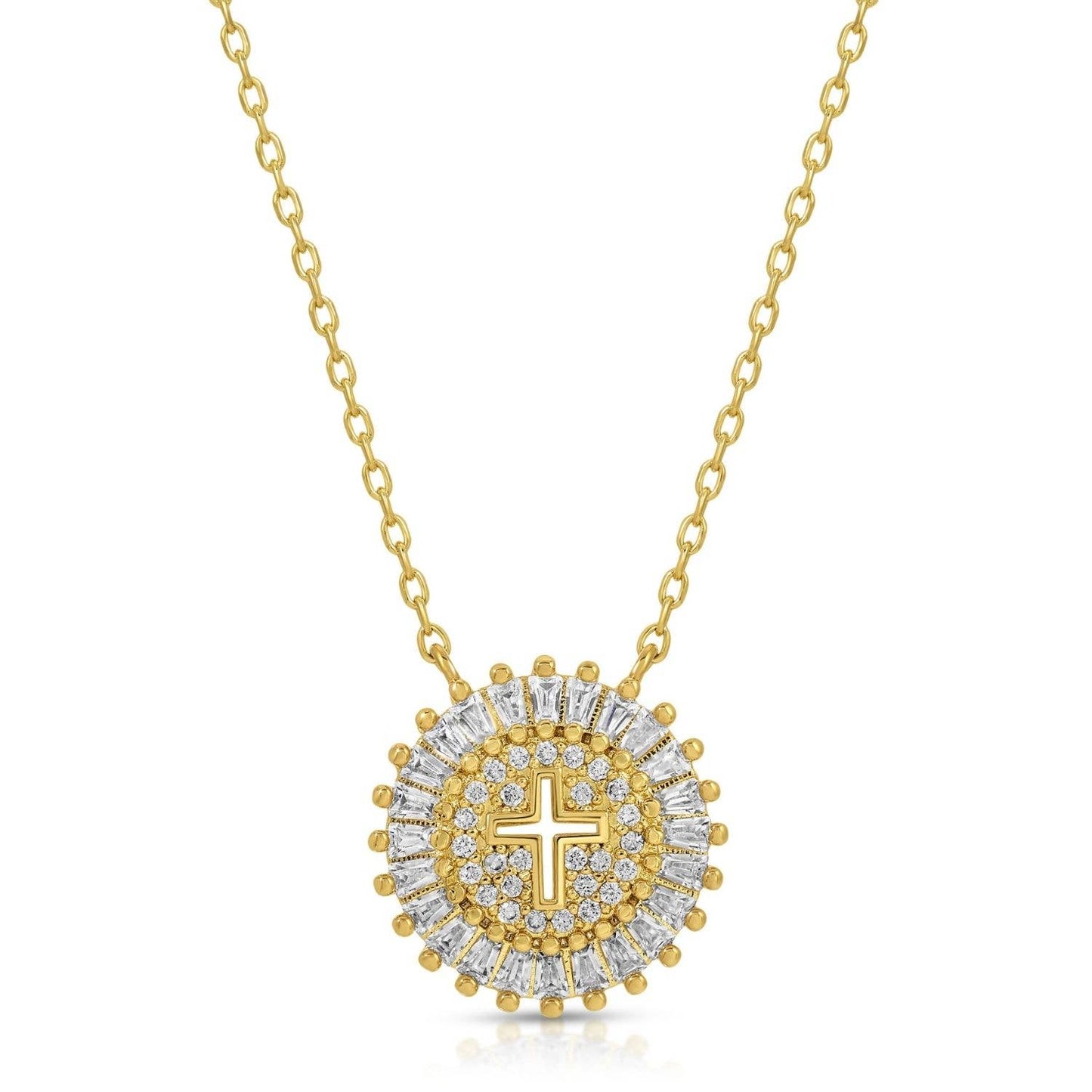 Splendid Iris - Shimmering Cross Necklace