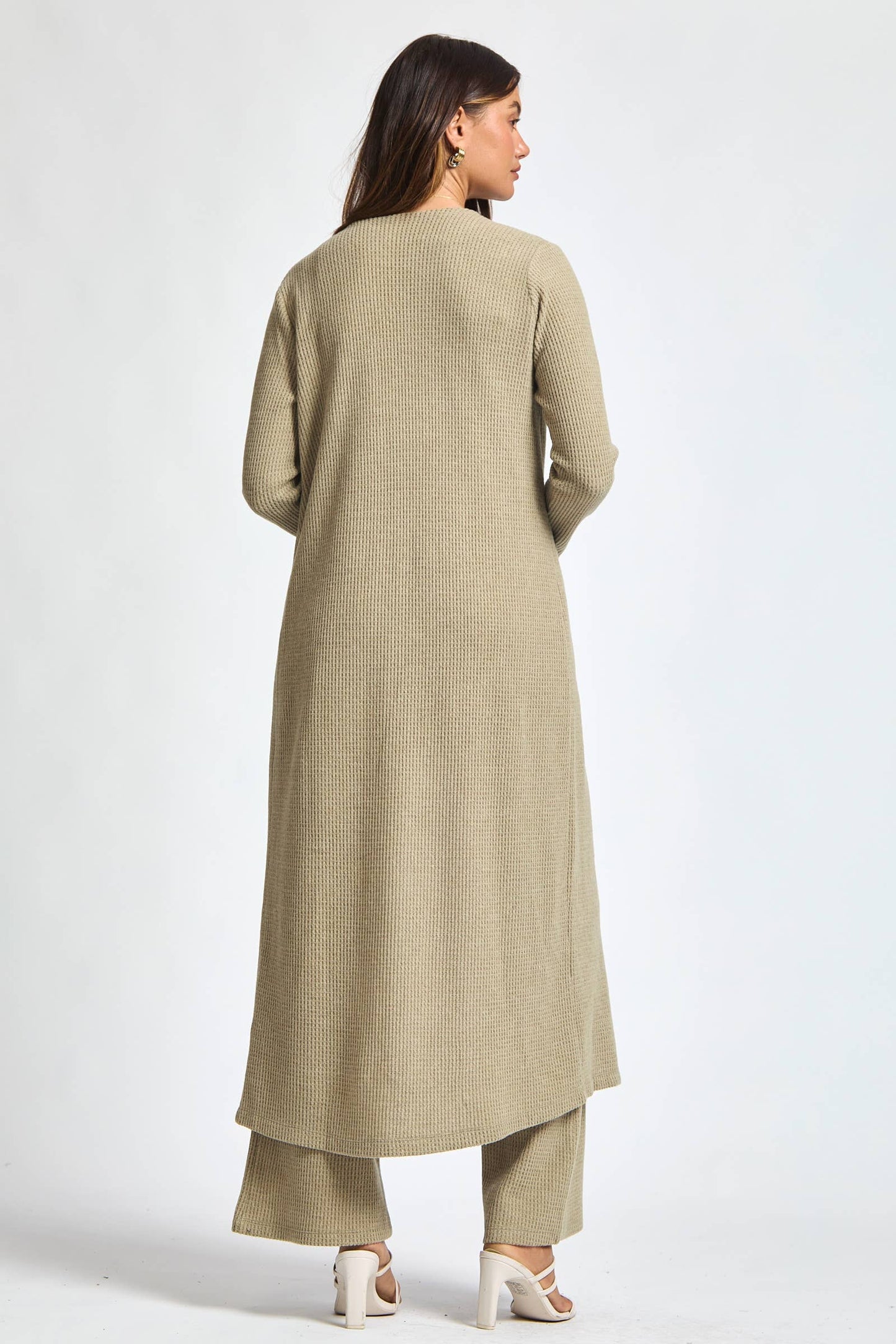 Dear Scarlett - Thermal Sleeveless Tank + Cardigan + Relaxed Pants