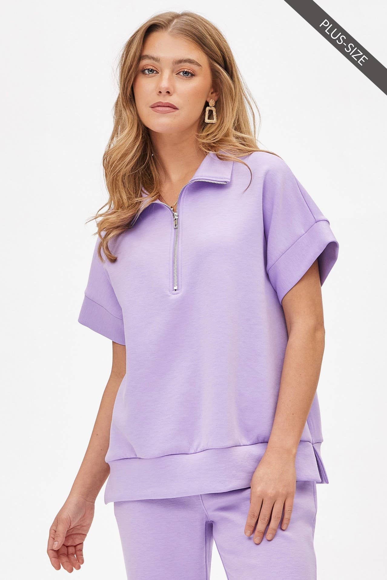 Dear Scarlett - PLUS SIZE Quarter Zip + Pants Modal Set TRVSET-CATALINAP