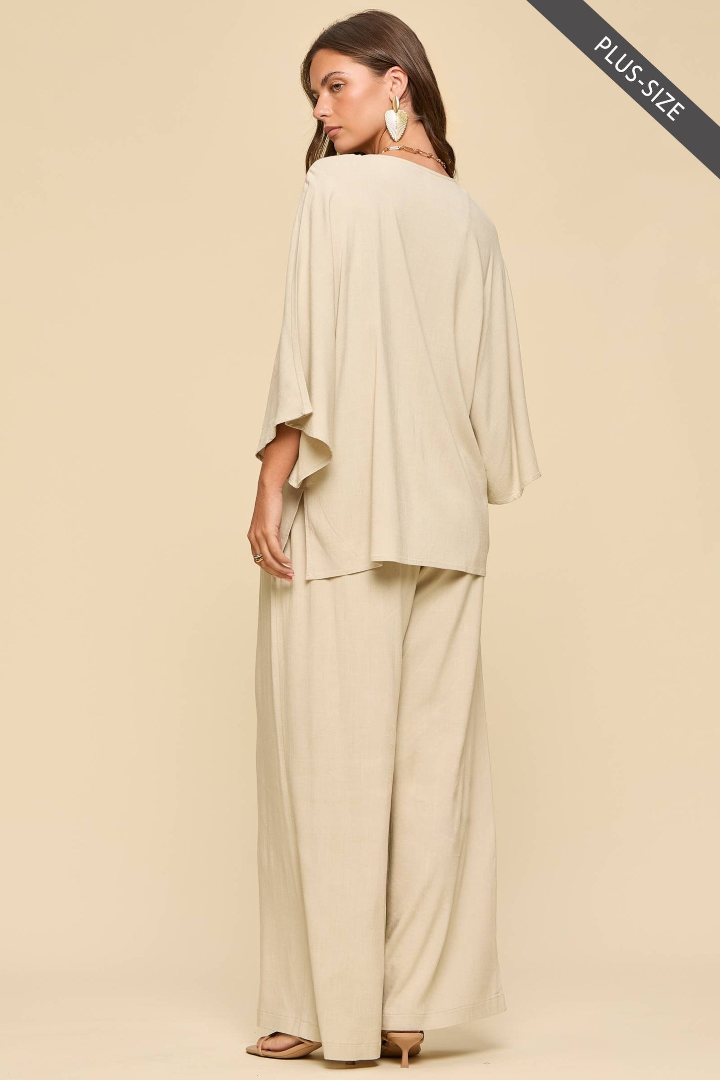 PLUS SIZE 2-Piece Linen Summer Set