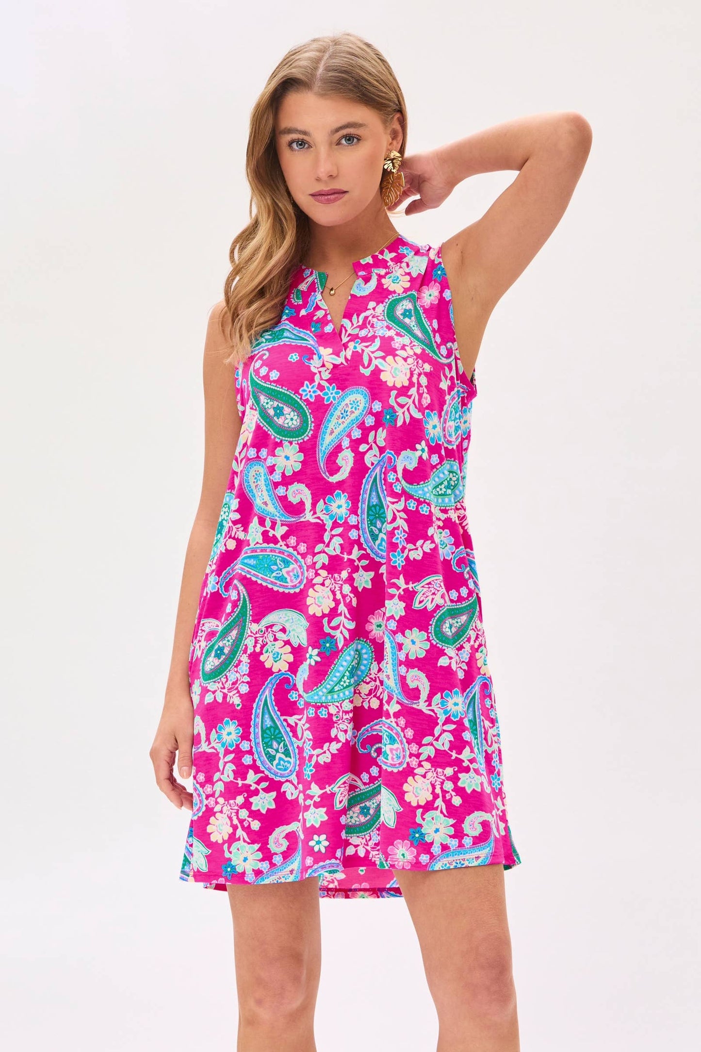 Mandarin Collar Tank Dress