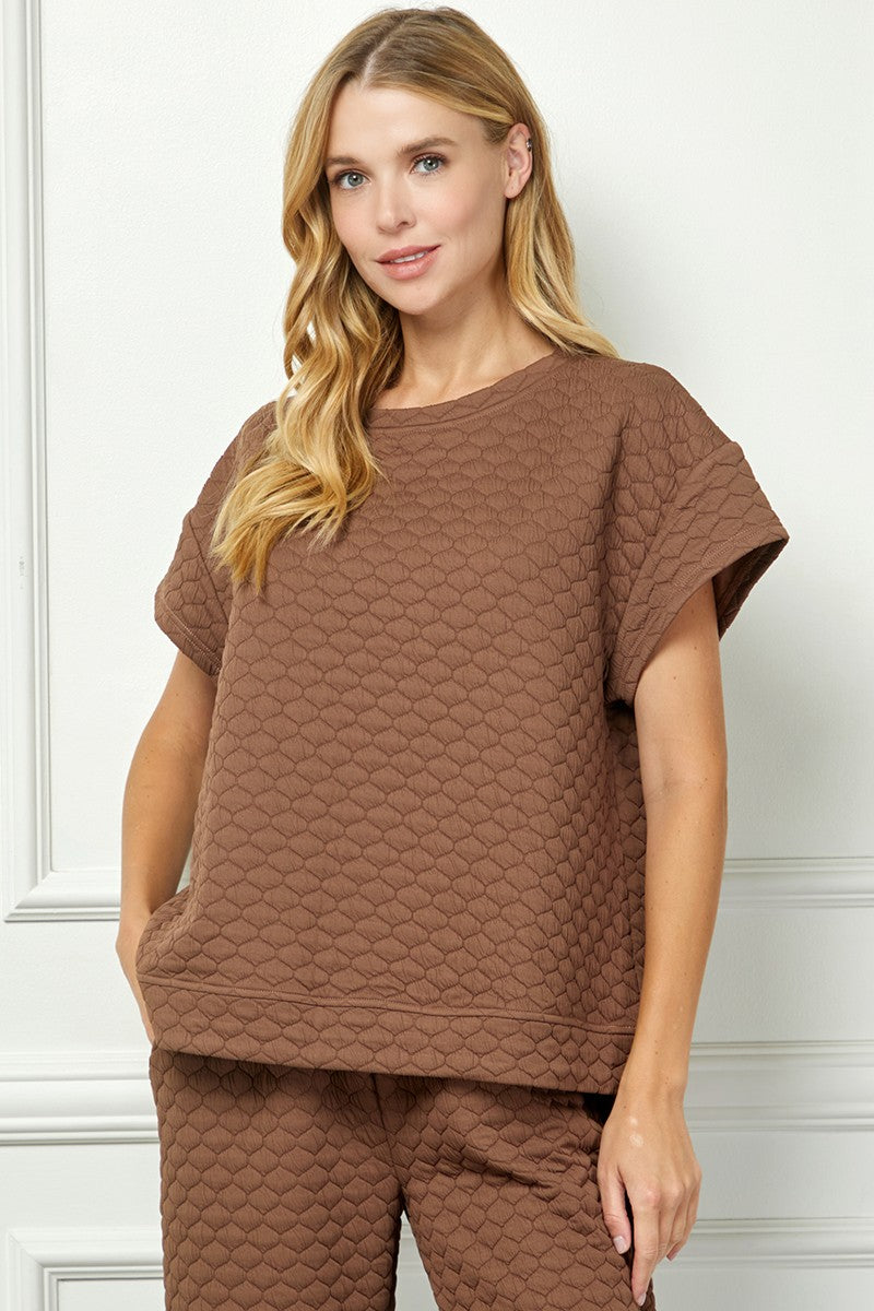 Honeycomb Textured Top and Pants Set