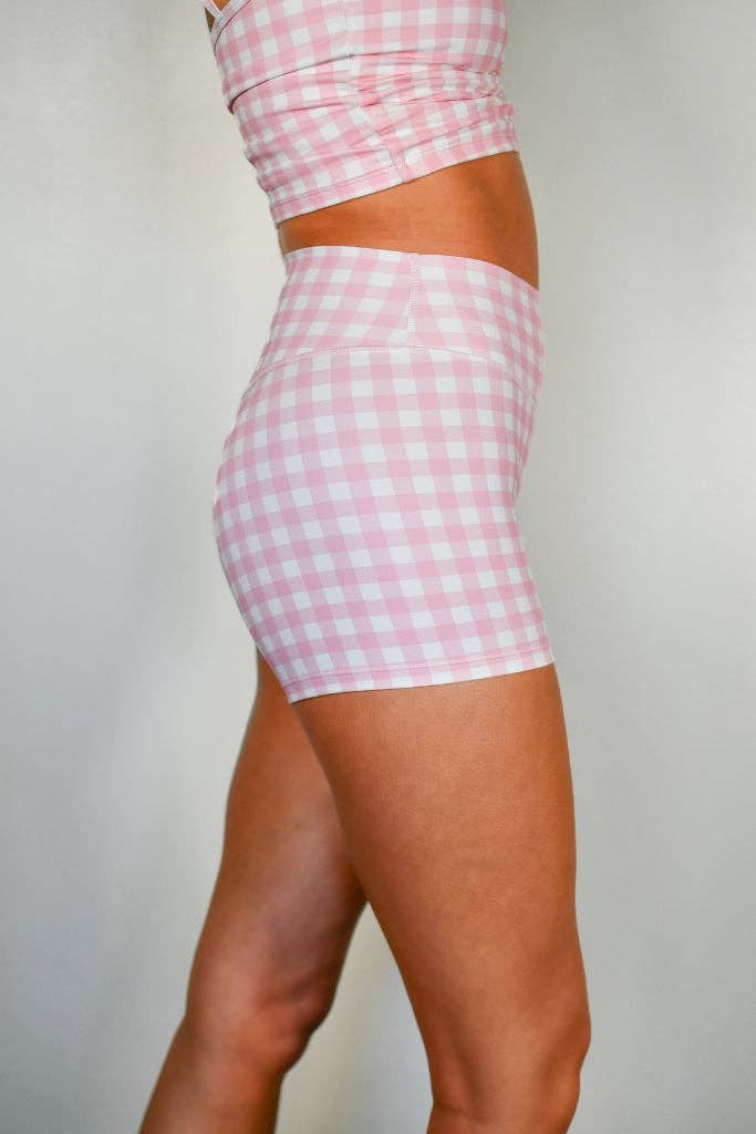Pivot Gingham Biker Shorts - TooLooLah