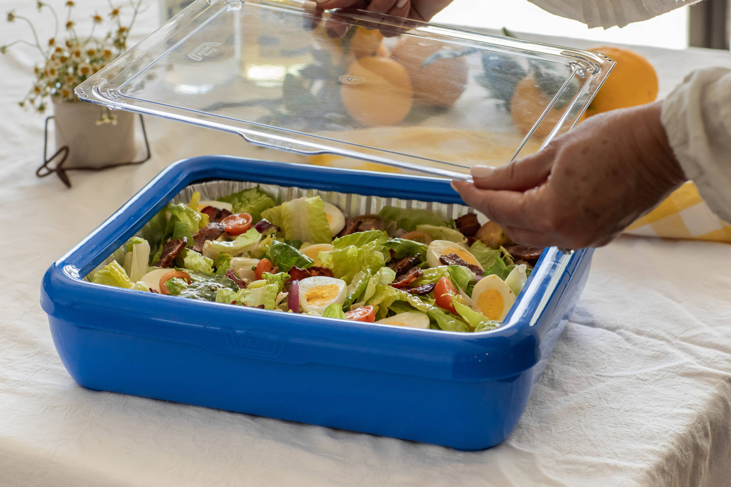 Fancy Panz - Classic Set - Pan Frame w/ Lid & Serving Spoon - Denim Blue