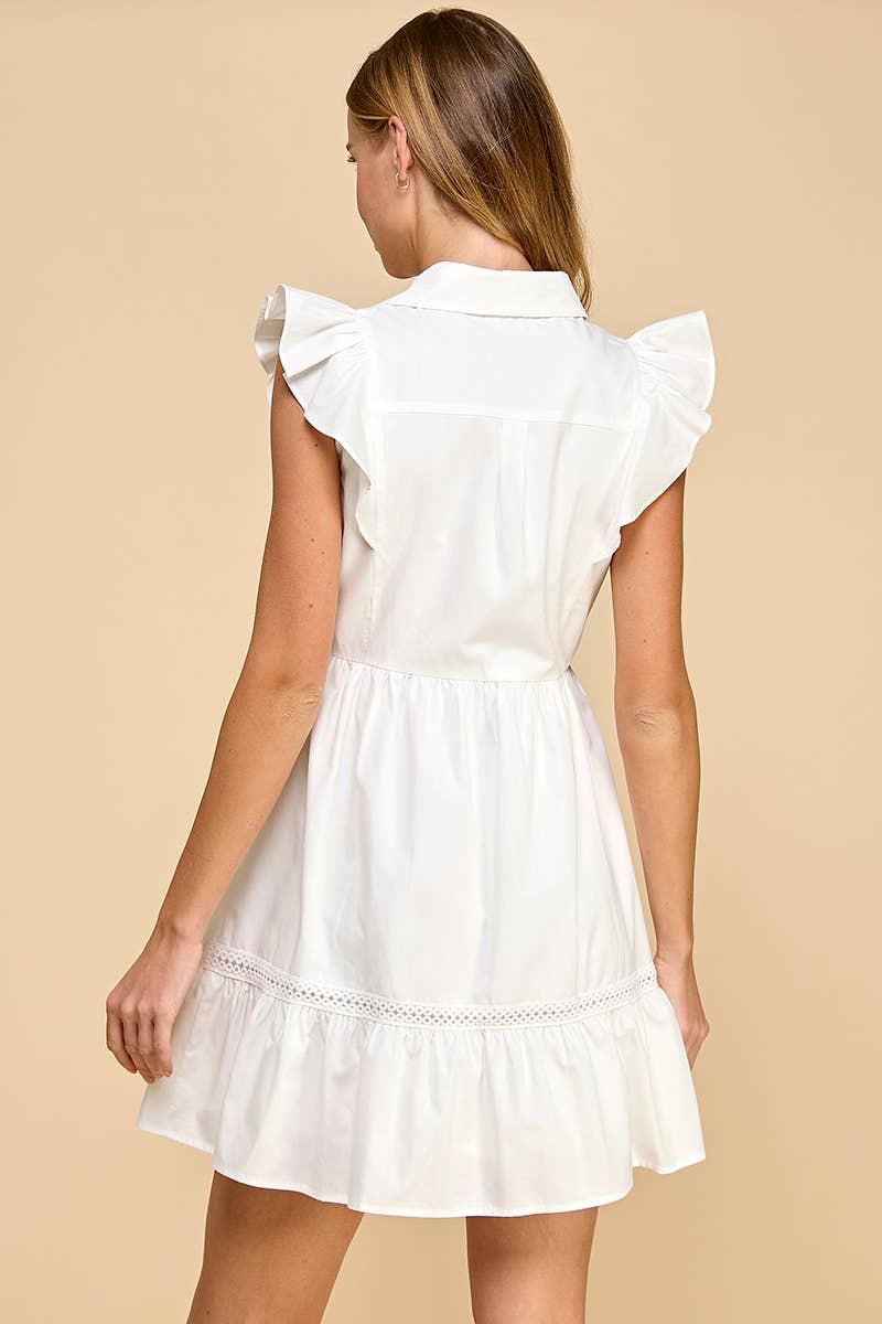 My perfect White Ruffle Sleeve Dress