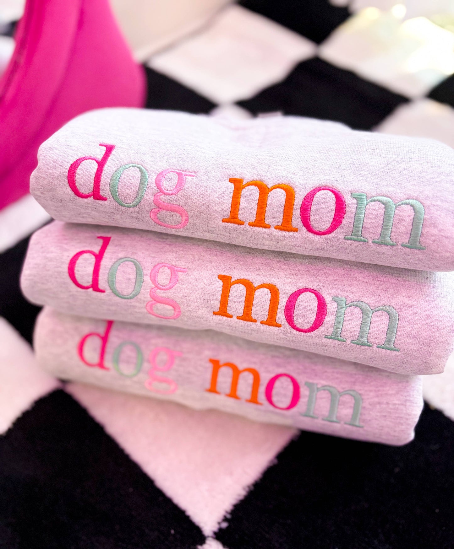 Dog mom rainbow embroidered Sweatshirt | Gift for dog moms