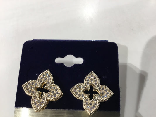 Pave Crystal Clover Stud Earrings