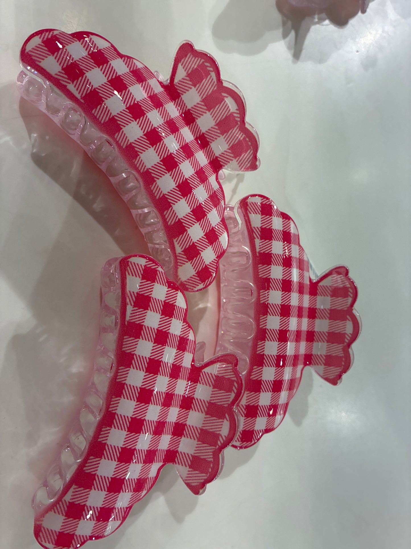 Vibrant Polka Dot, Plaid Oval Boutique Hair Clips