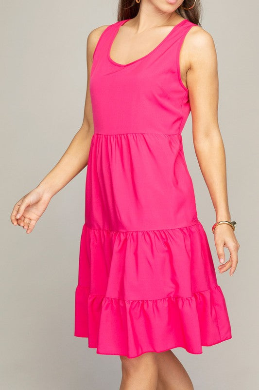 sleeveless tiered dress