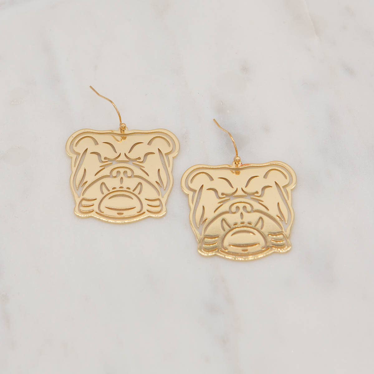 Bulldog Face Earrings