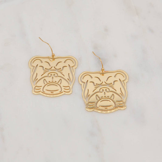 Bulldog Face Earrings