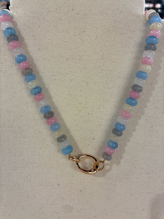 Natural Stone Semi Precious Glass accent Necklace