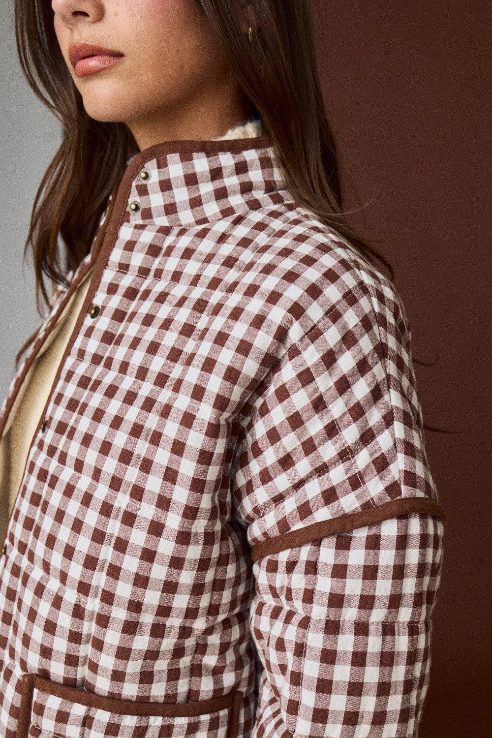 CHB-Gingham Quilted Jacket