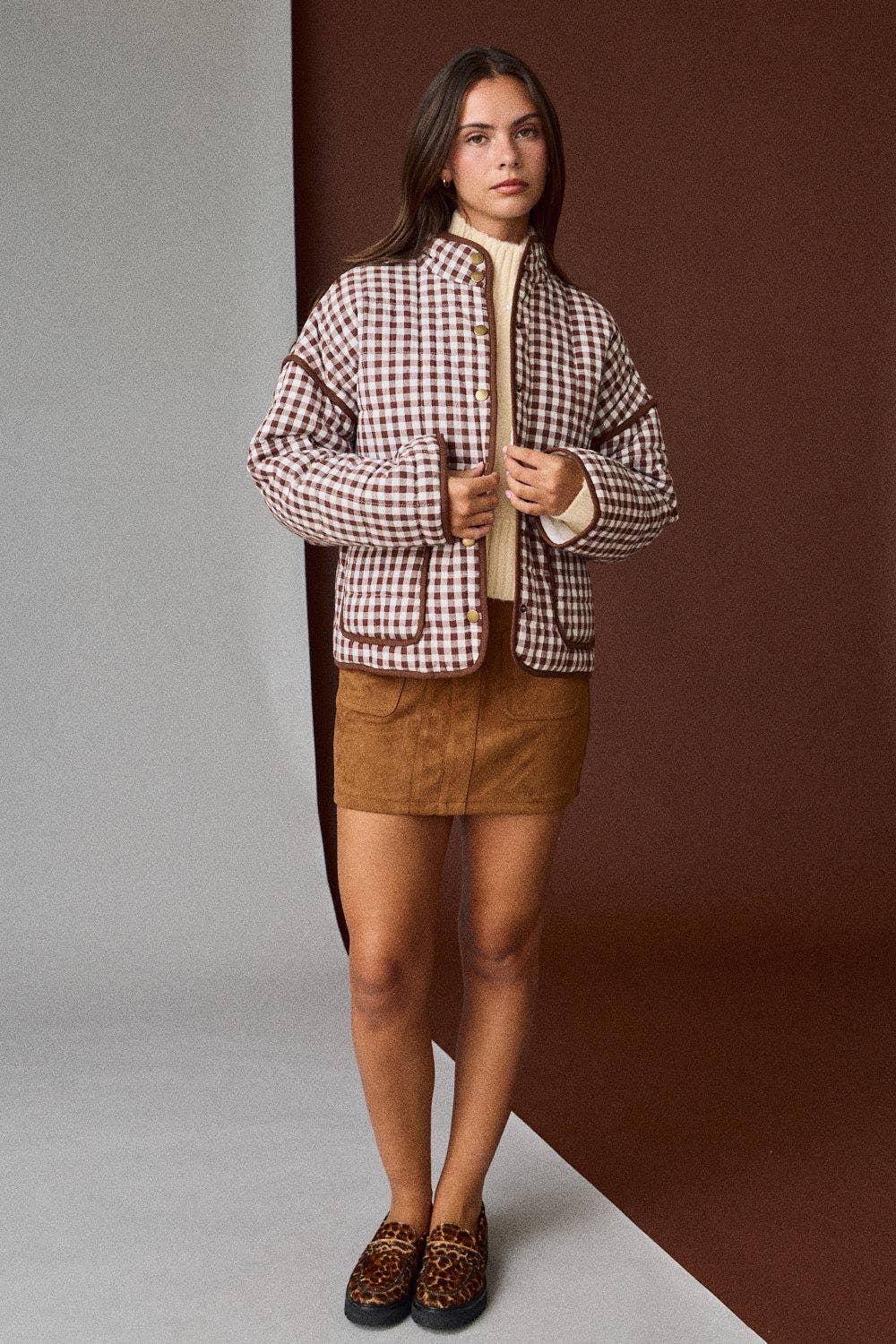 CHB-Gingham Quilted Jacket