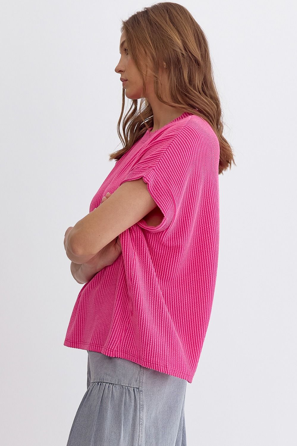 Ribbed Short Sleeve Top