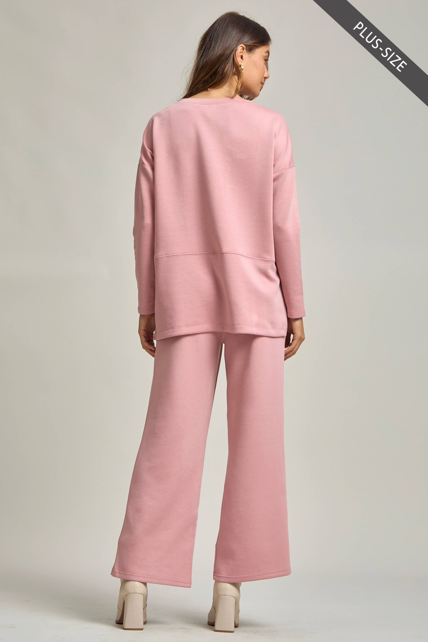 Dear Scarlett - PLUS SIZE Tunic Top + Straight Pants Travel Modal Set