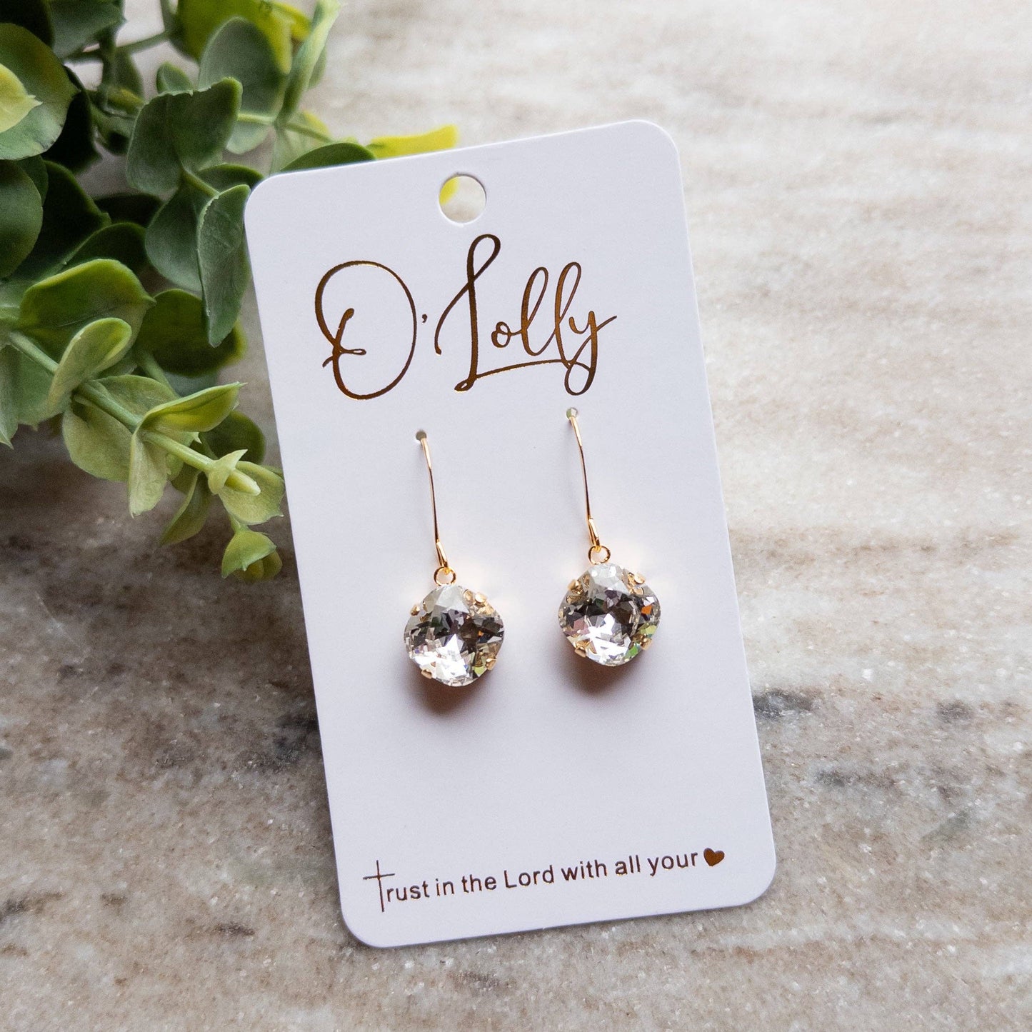 O’Lolly Jewelry - O'Lolly "Remi" Earrings - Silver Clear Stone Dangle
