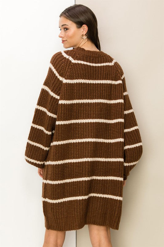 Made for Style Oversized Striped Sweater Cardigan-Drop Ship