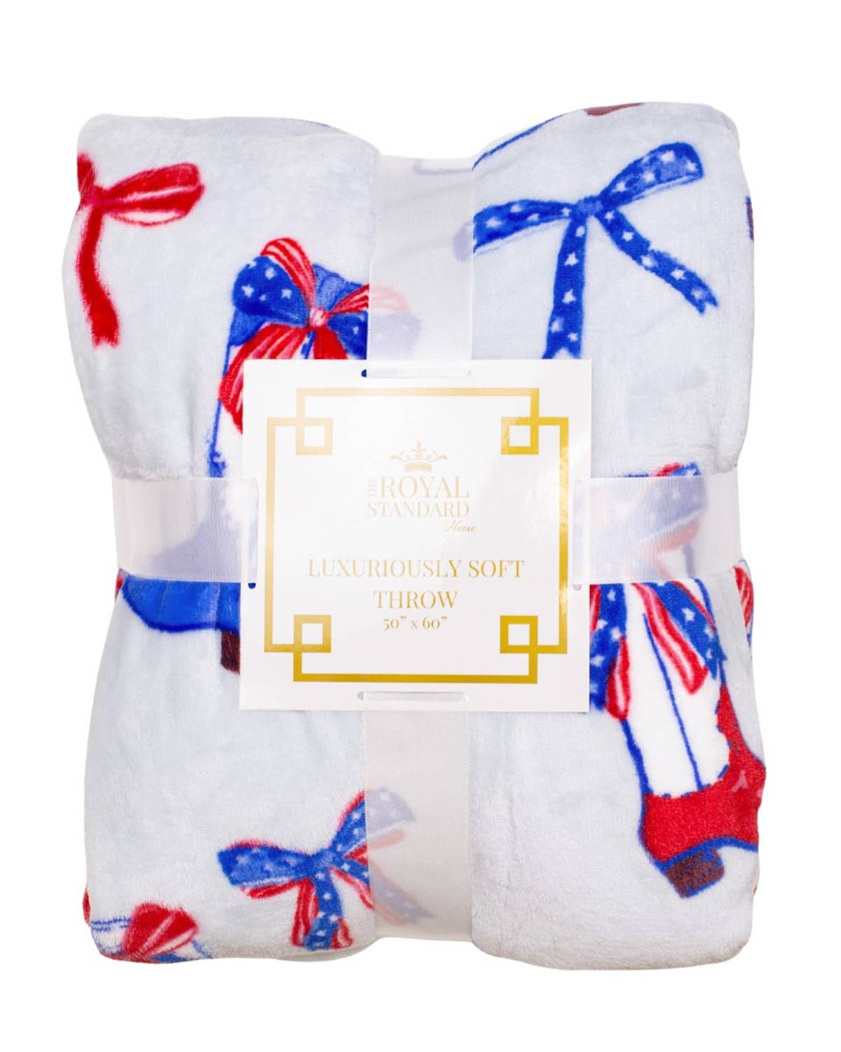 Boots N' Bows Throw   Red/White/Blue   50x60