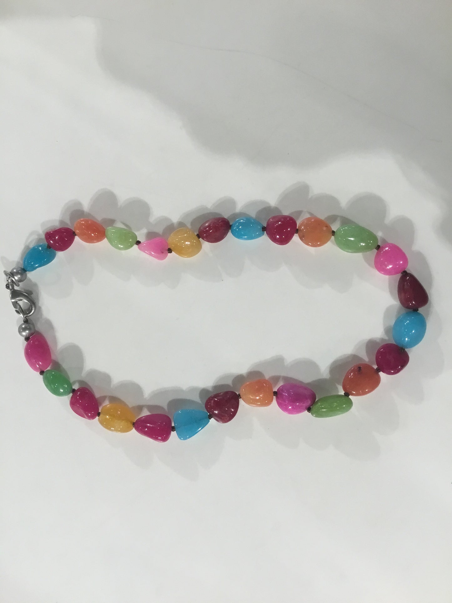 Vibrant Freeform Colorful Beaded Necklace