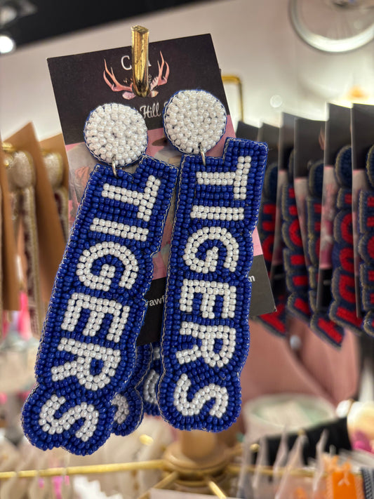 BEADED TIGER POST EARRING