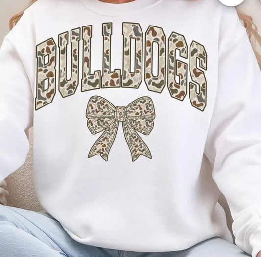 Bulldogs Camo Bow Sweatshirt