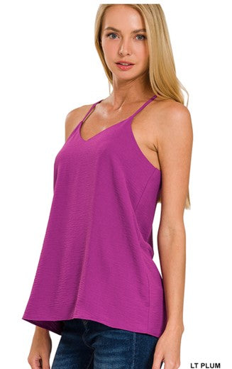 ADJUSTABLE STRAP V-NECK CAMI TOP