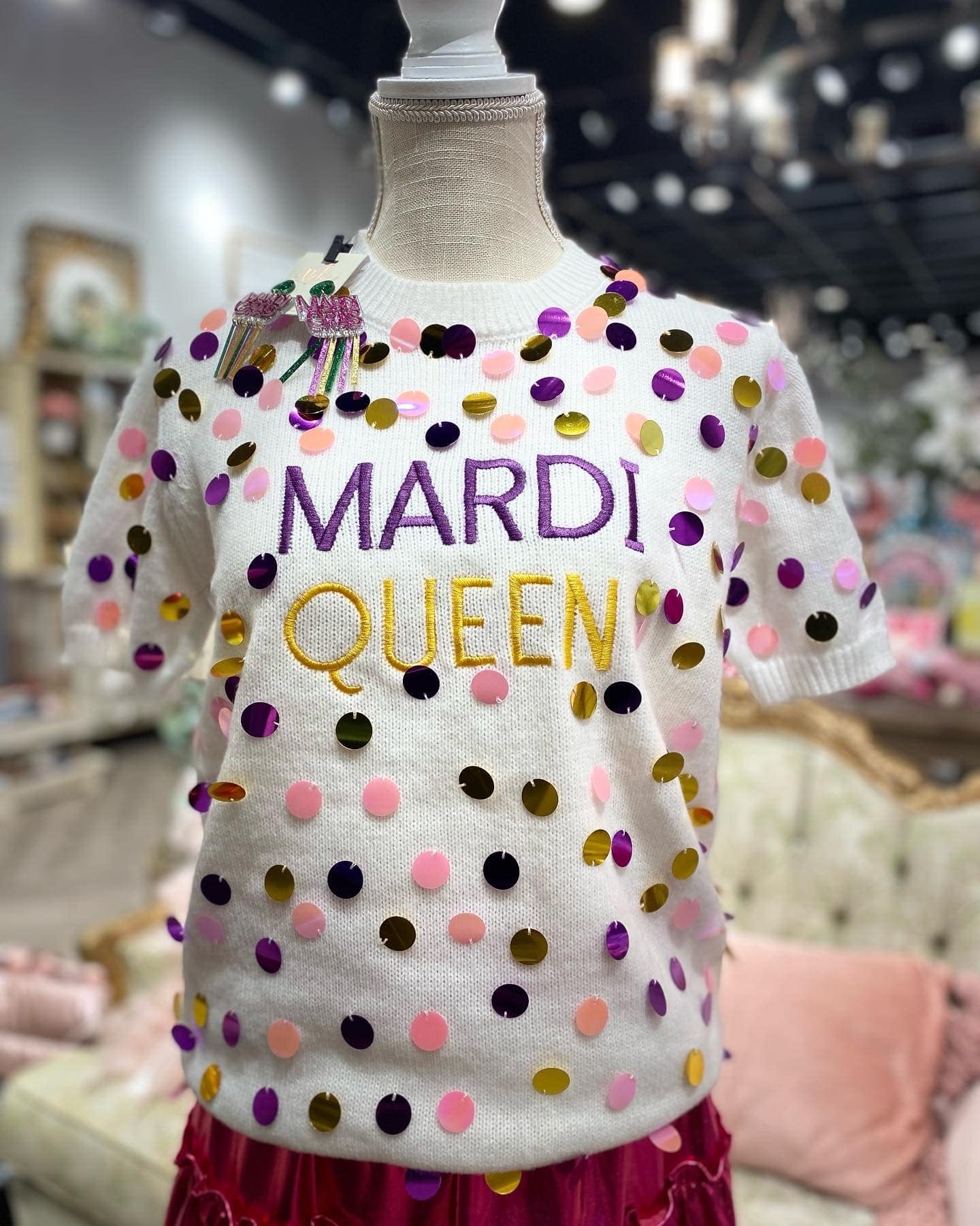 Mardi Gras Queen Sweater