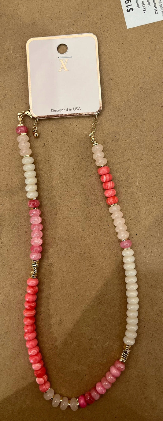 Pink beaded necklace