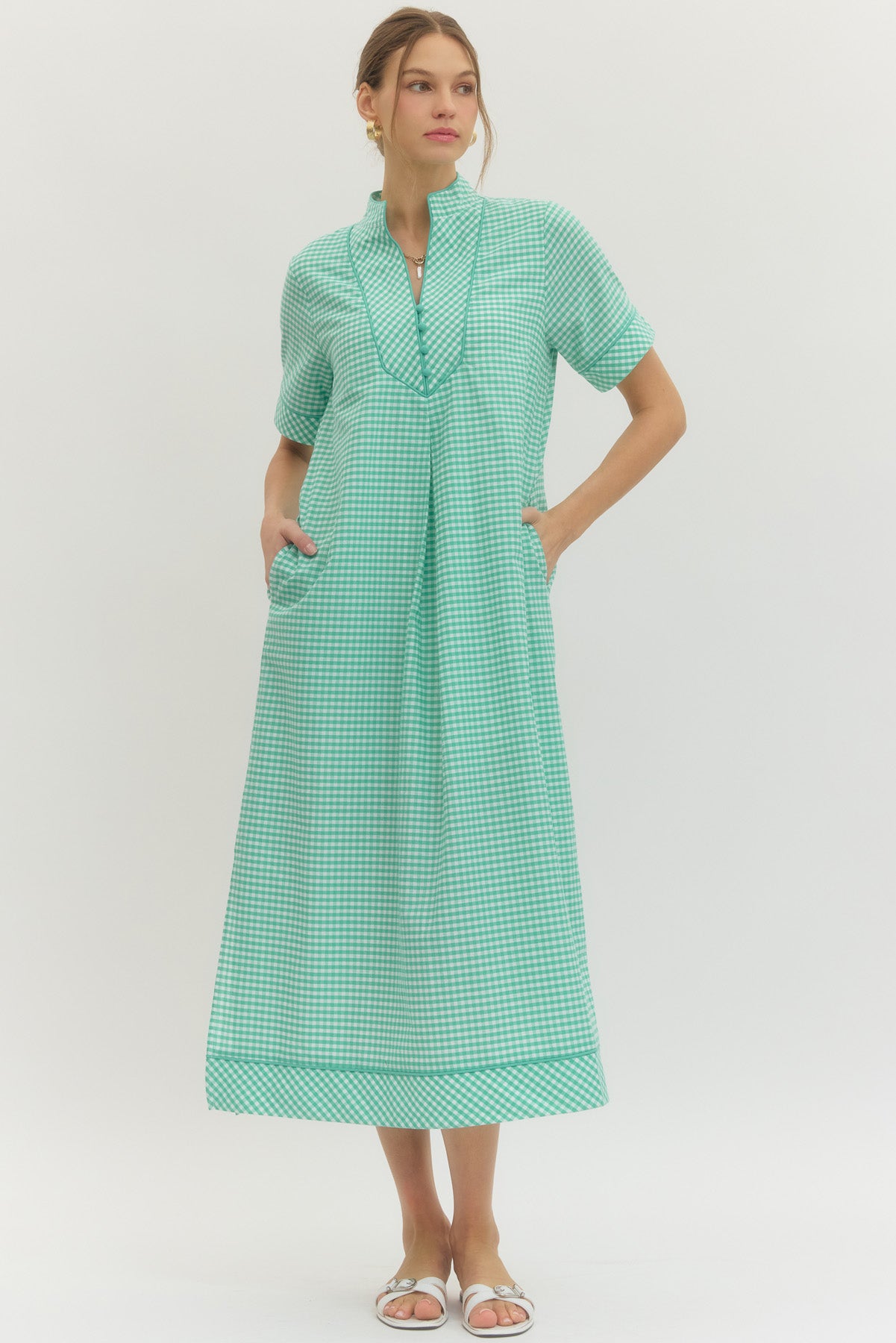 Check me out Gingham Midi Dress