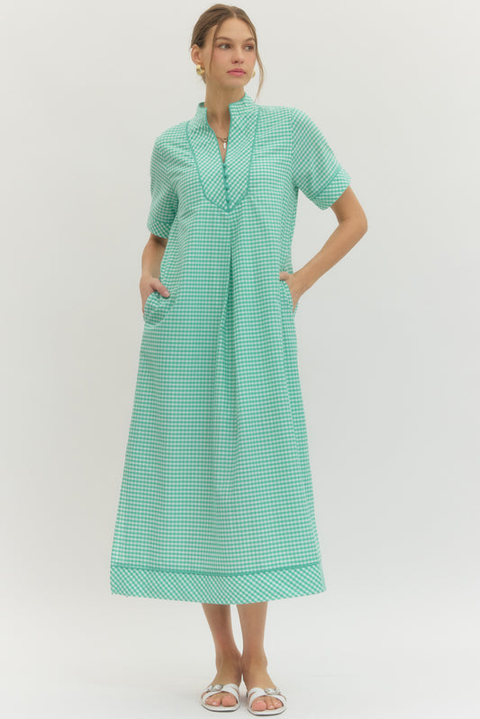 Check me out Gingham Midi Dress