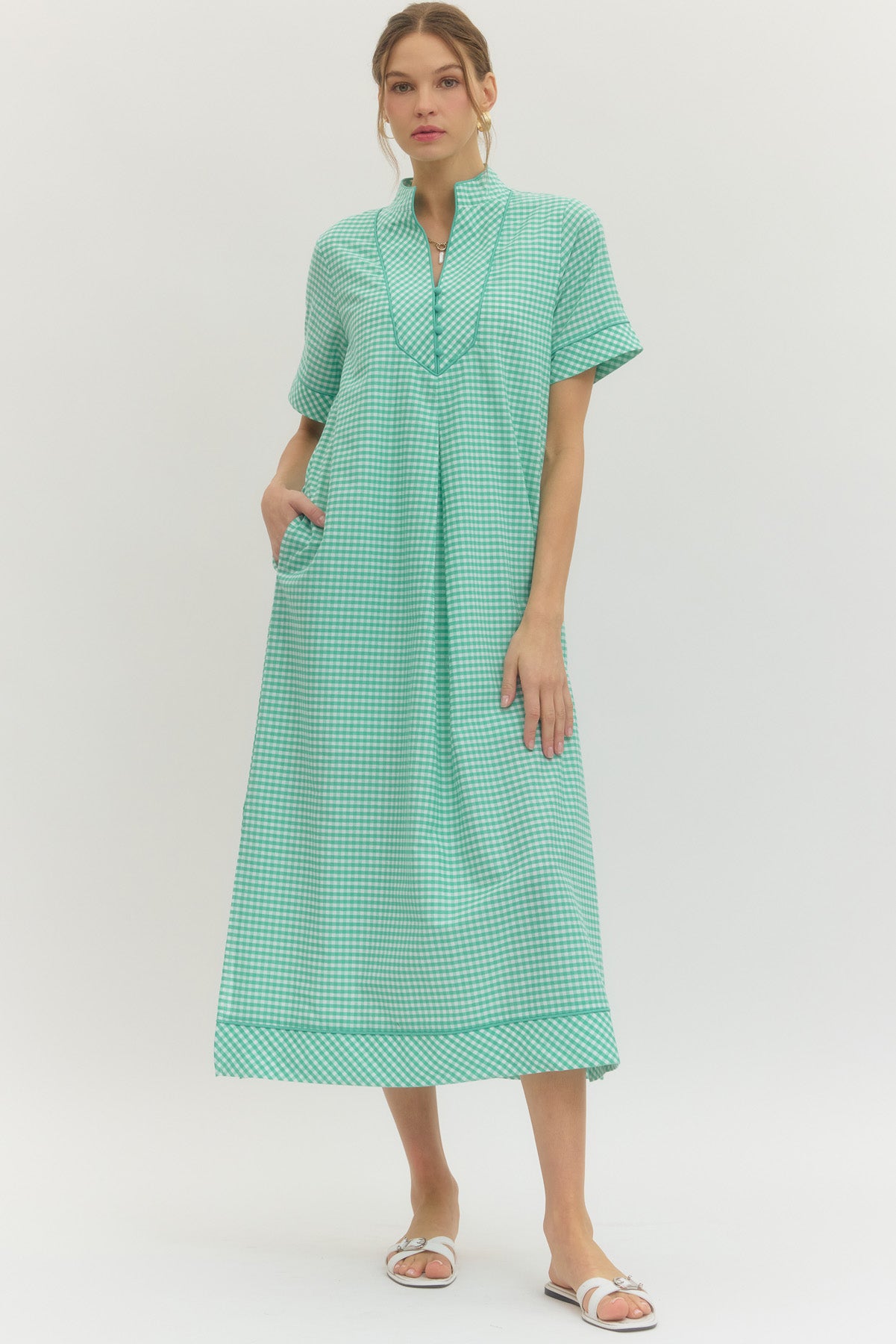 Check me out Gingham Midi Dress