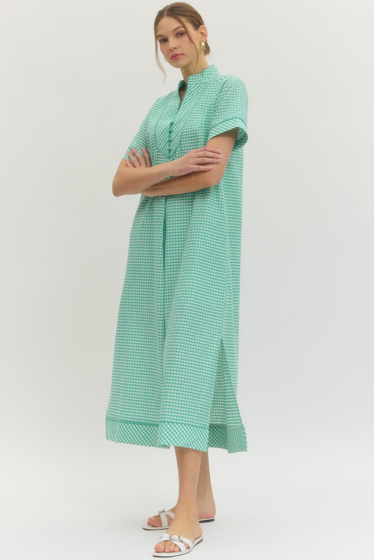 Check me out Gingham Midi Dress