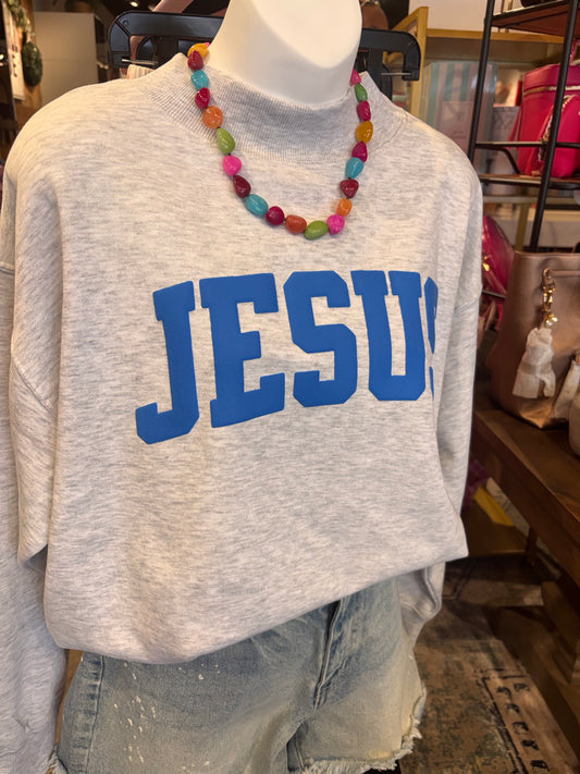 Crawford Hill- JESUS Mockneck Sweatshirt