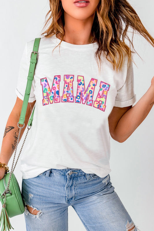 Mama embroidered crew neck tee