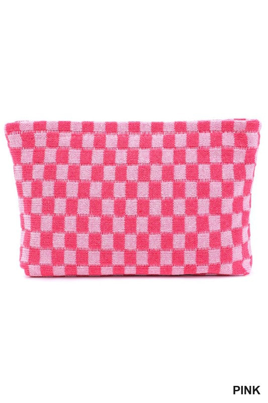 Checkered Cosmetic Bag