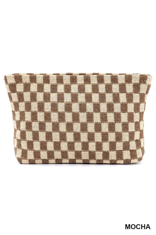 Checkered Cosmetic Bag