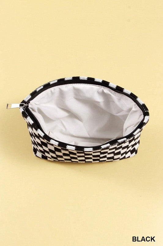 Checkered Cosmetic Bag