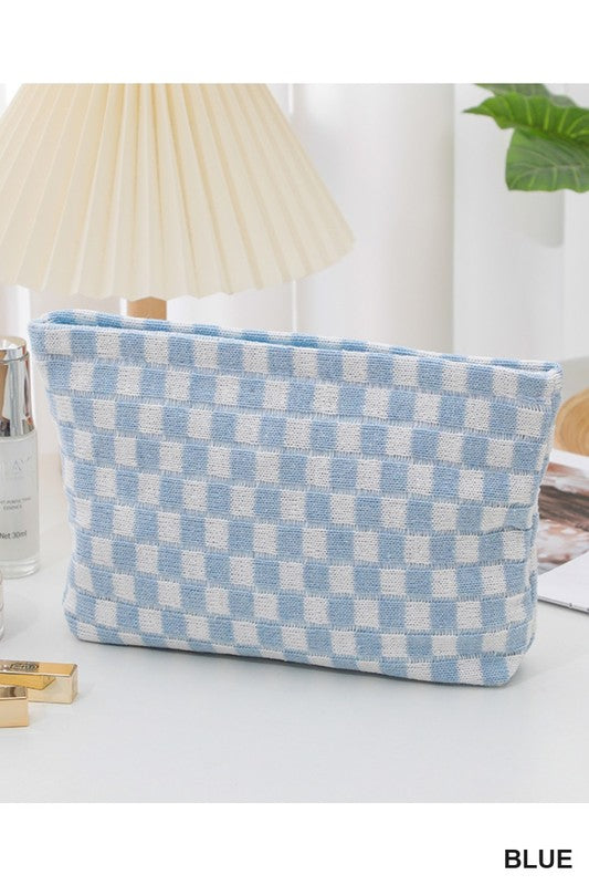 Checkered Cosmetic Bag