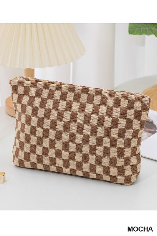 Checkered Cosmetic Bag