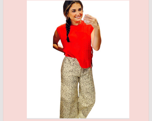 Leopard Print High Waist Pants