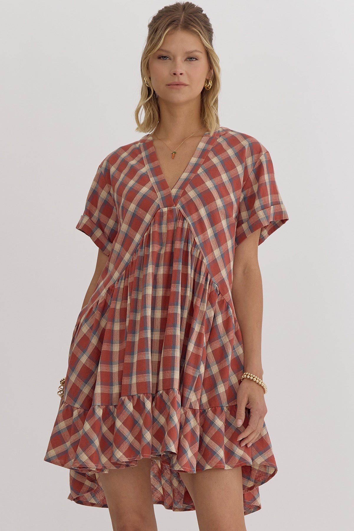 Fall in Love Plaid Comfy Dress