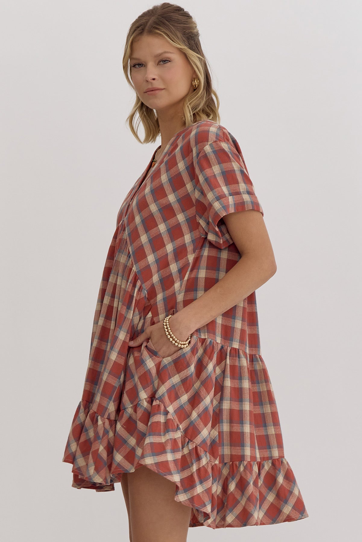 Fall in Love Plaid Comfy Dress