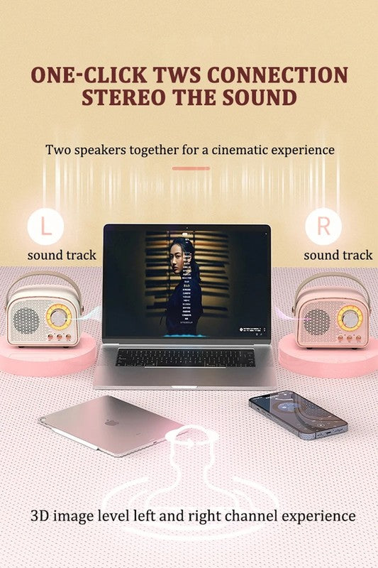 Mini Retro Radio Bluetooth Multifunction Speaker