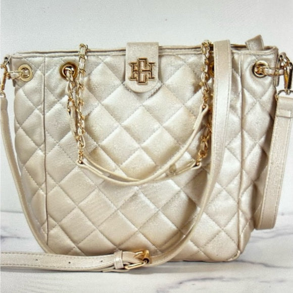 Tanya Quilted Tote Light Pewter